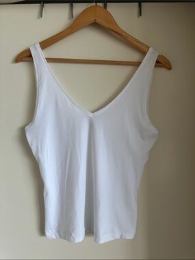 Wilfred V-Neck Sheer White Tank Top